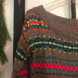American Eagle AE Fair Aisle Rainbow Cozy Sweater